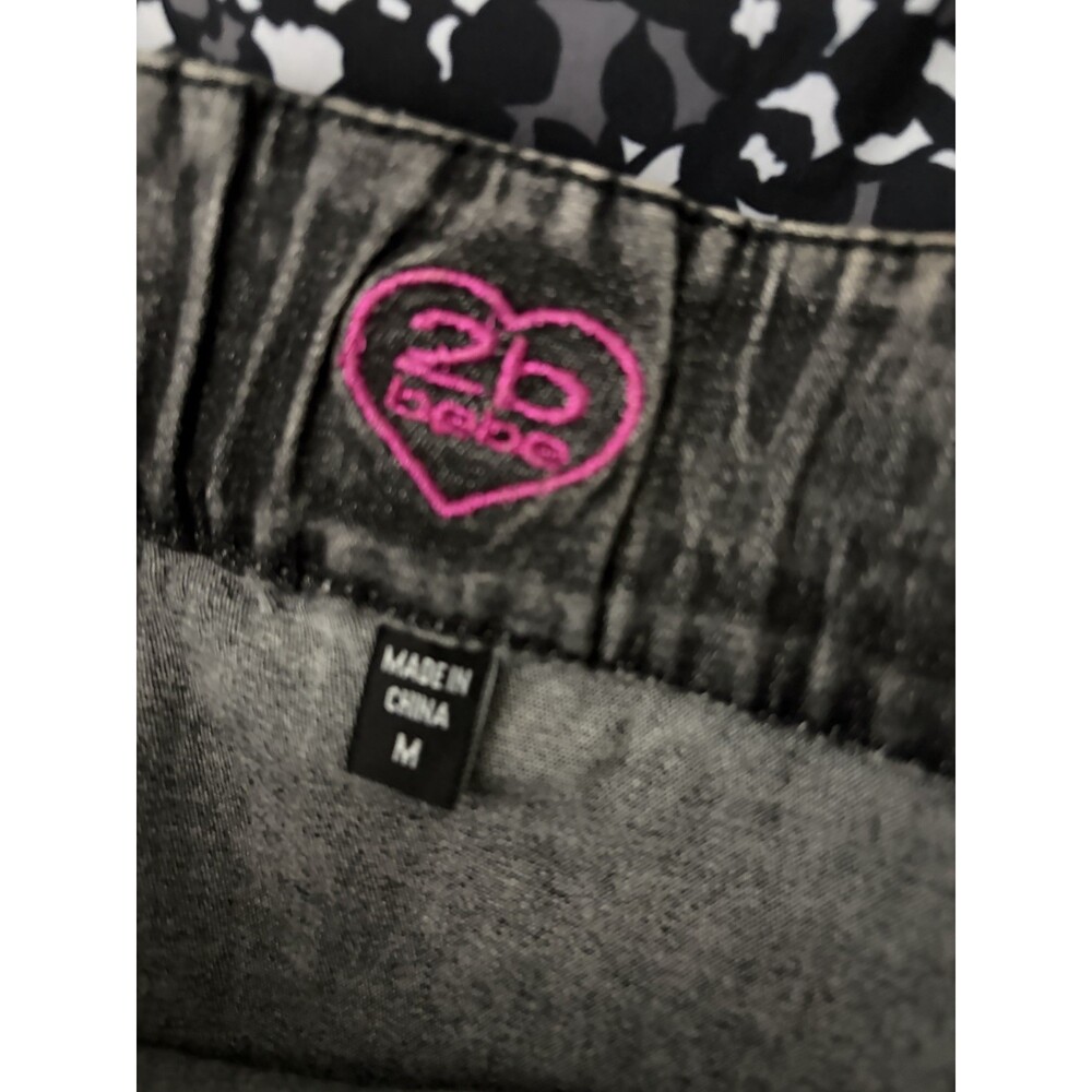 VTG Micro Mini Skirt Stonewash Black Denim Y2K 90s 00s Size MEDIUM - Picture 3 of 3